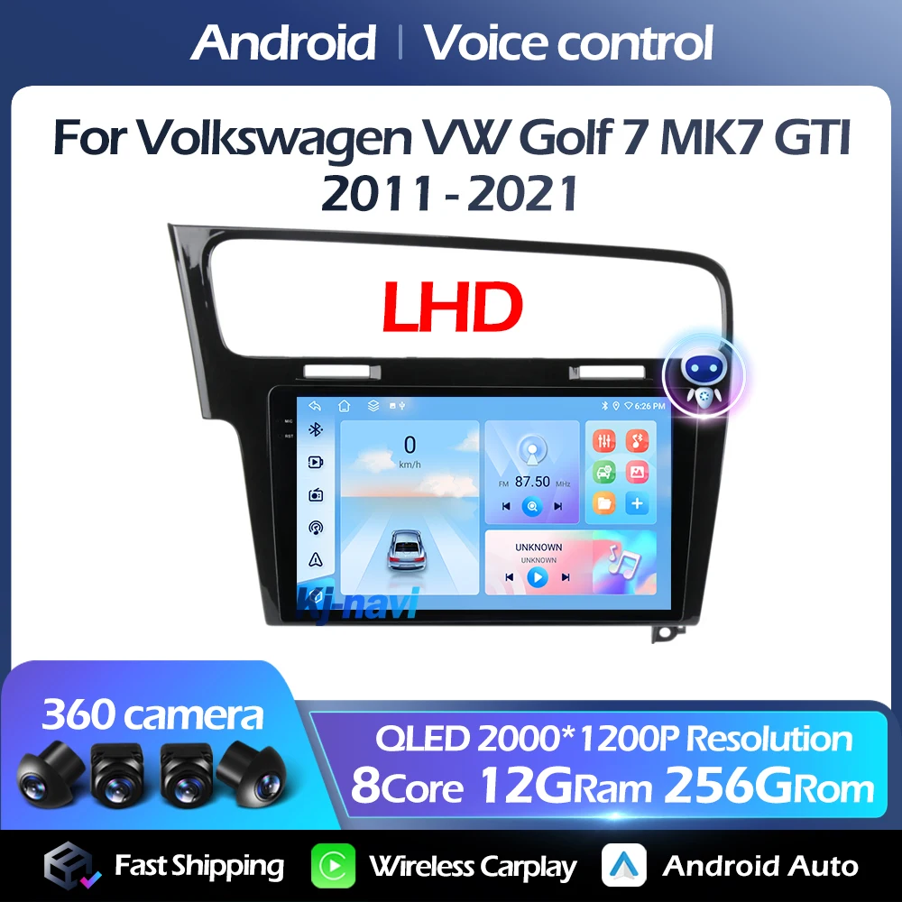 

Android 14 для Volkswagen VW Golf 7 MK7 GTI 2011-2021 LHD мультимедийный плеер FM Carplay Авто 4G GPS 5GWIFI Голосовое управление DSP RDS