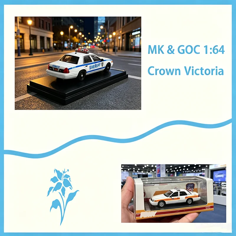 MK & GOC Diecast Alloy 1:64 Crown Victoria Car Model Holiday Collection & Gift & Souvenir Display Toy
