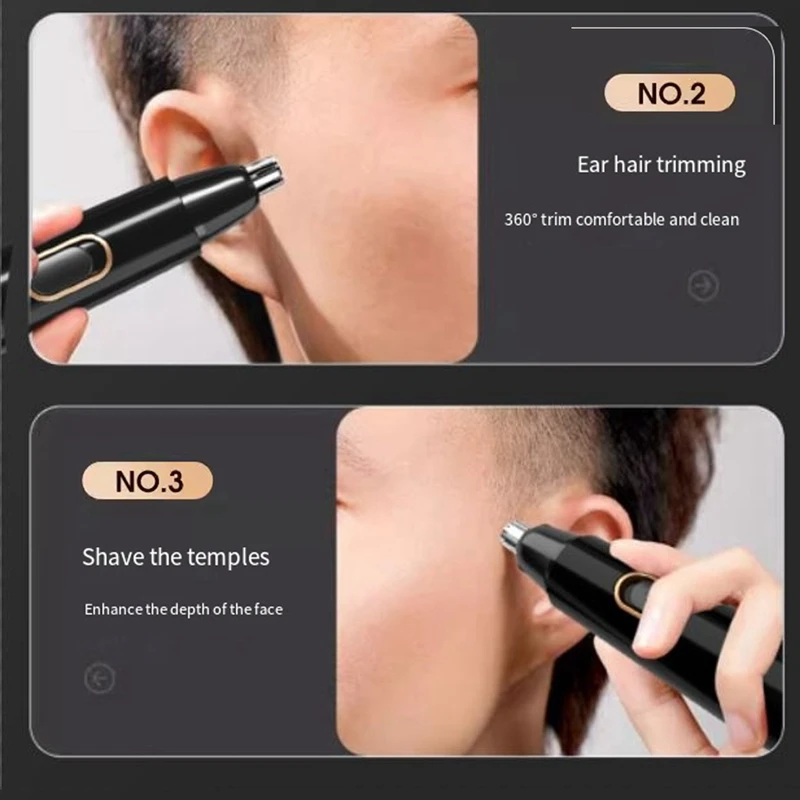 Rifinitore per peli del naso rasoio elettrico portatile per la pulizia dei peli dell'orecchio del viso per uomo donna rasoio per la depilazione del naso lavabile