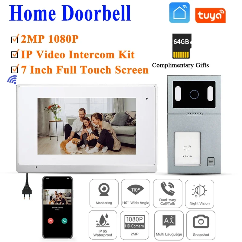 

Good Quality Smart 7 Inch RFID Monitor WiFi TUYA Video Doorbell Outdoor Unit Door Bell Waterproof IP65 Intercom Walkie Talkie