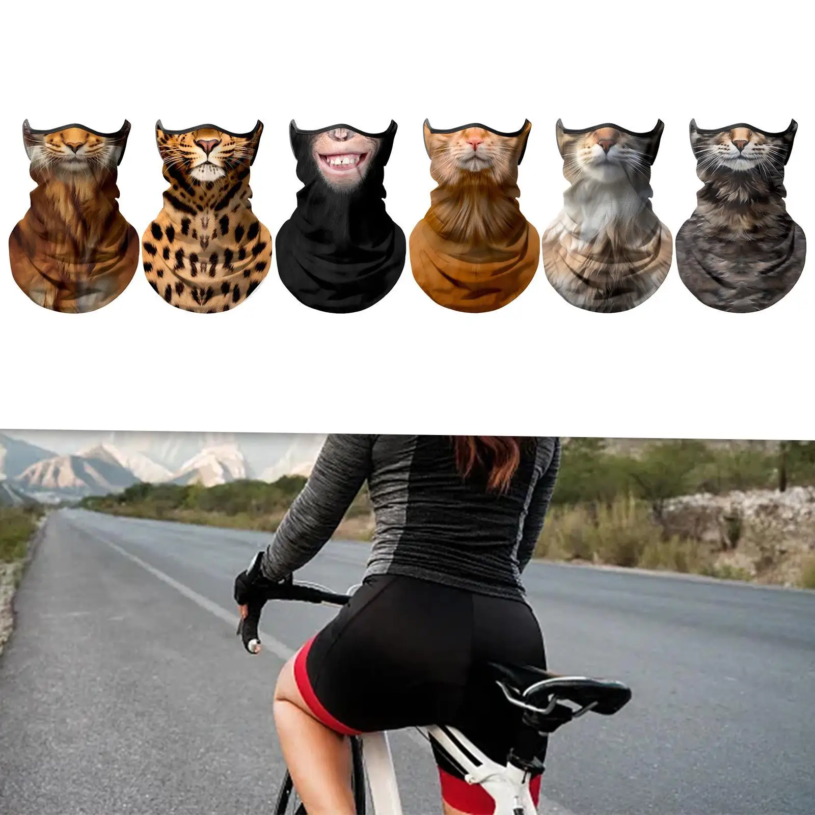 Animal Face Mask Neck Gaiter for Sun Protection for Men Women