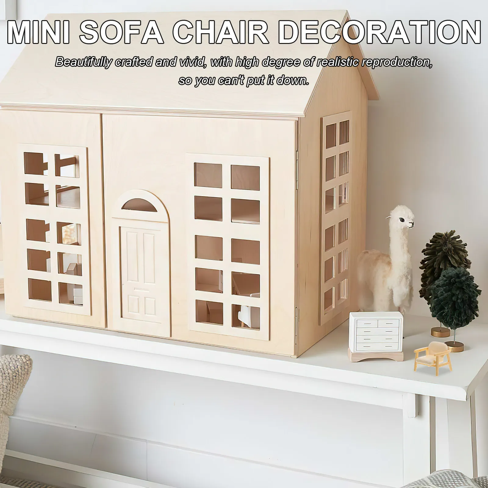 

2Pcs Mini Sofa Chair Miniature Plastic Armchair Mini House Decoration Micro Scene Furniture Desktop Vintage Chair Adornments