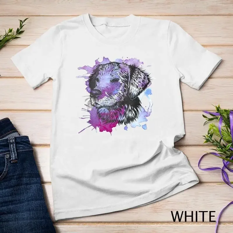 Golden Retriever Vintage Watercolor Dog Portrait Women Mom Unisex T shirt