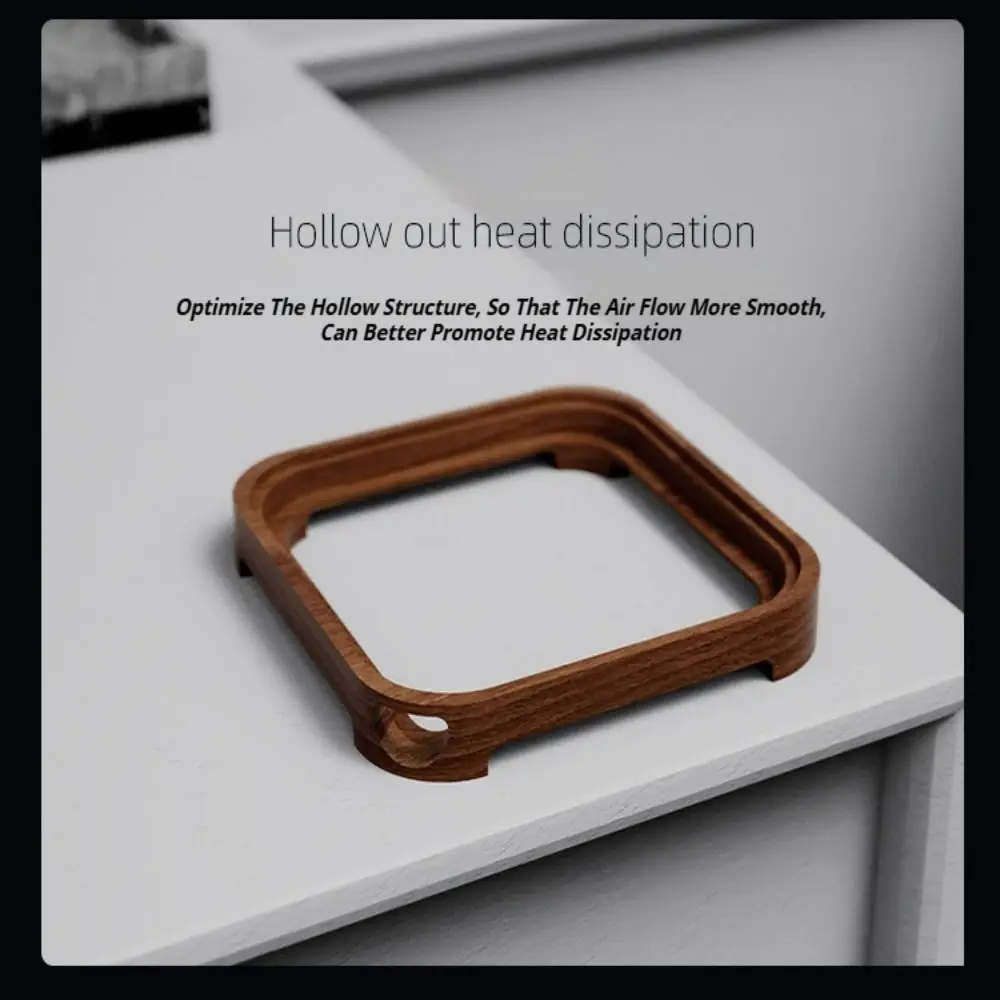 Dustproof Walnut Base Heat Dissipation Cooling Host Stand Heightened Wooden Bracket for Mac Mini M4/M4 Pro 2024 Desktop Computer