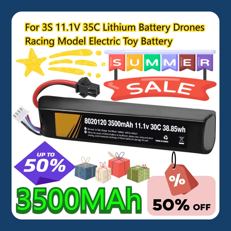 

For 3S 11.1V 35C 3500MAh Lithium Battery Drones Racing Model Electric Toy Battery