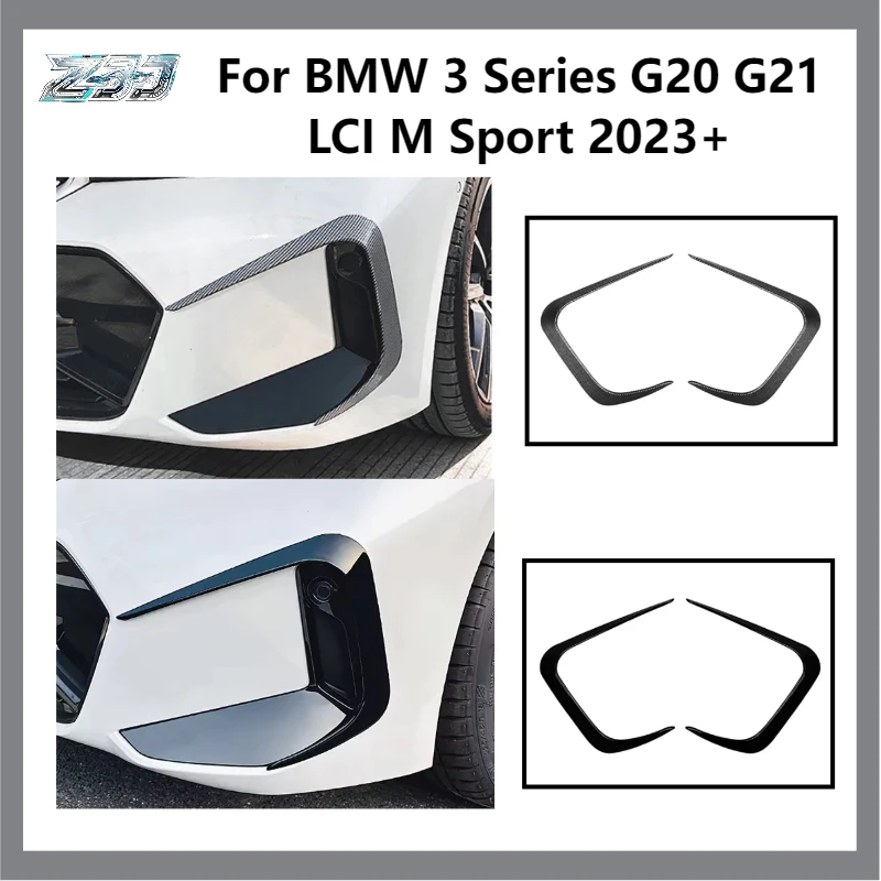 

For BMW 3 Series G20 G21 LCI M Sport 2023+ Carbon Fiber Color Sticker Car Front Air Knife Spoiler Frame Exterior Accessories
