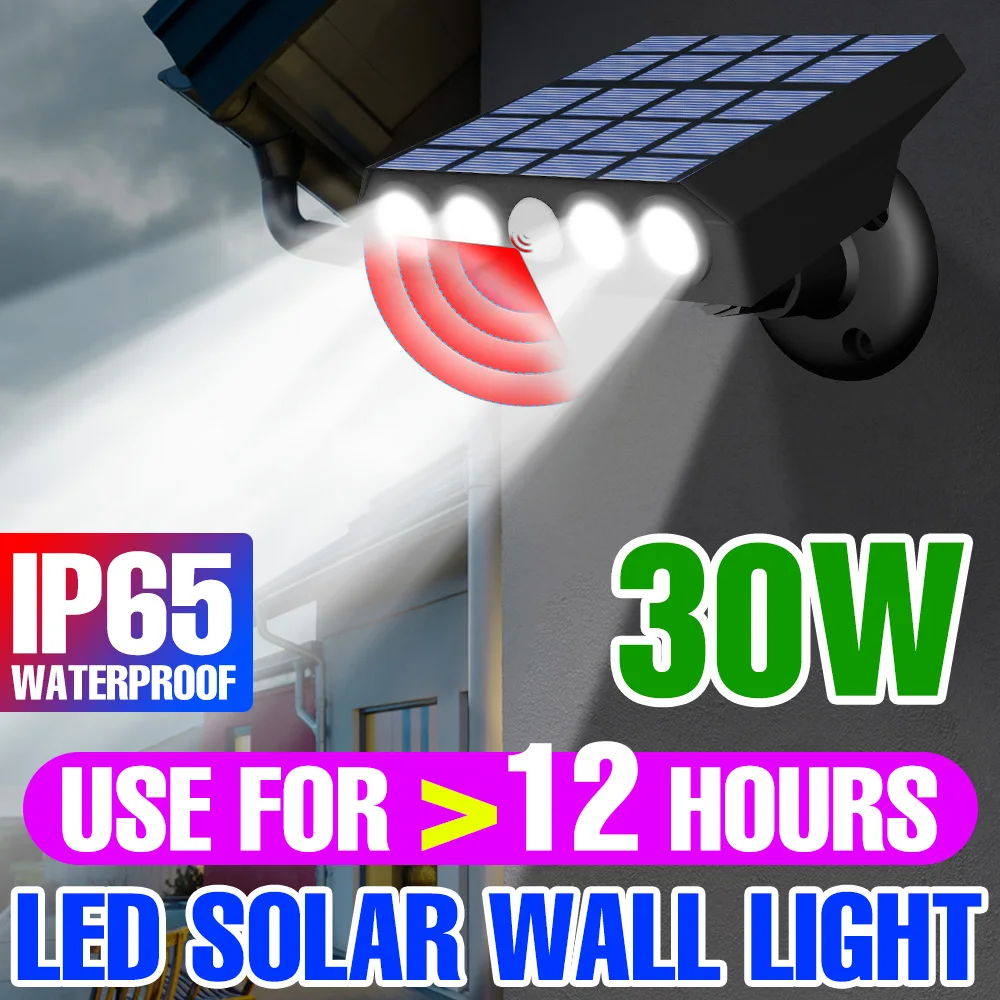 

Outdoor Solar Led Wall Light Decoration For Patio And Garden Spotlight IP65 Waterproof Motion Sensing Corridors Refletor Lights