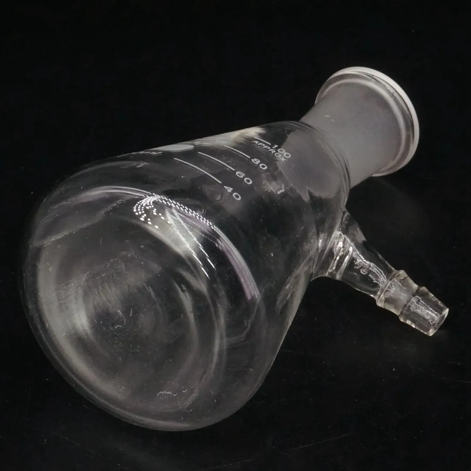 100ml 19/26 Ground Joint Borosilicate Glass Conical Filter Flask with Side Arm Lab Glassware