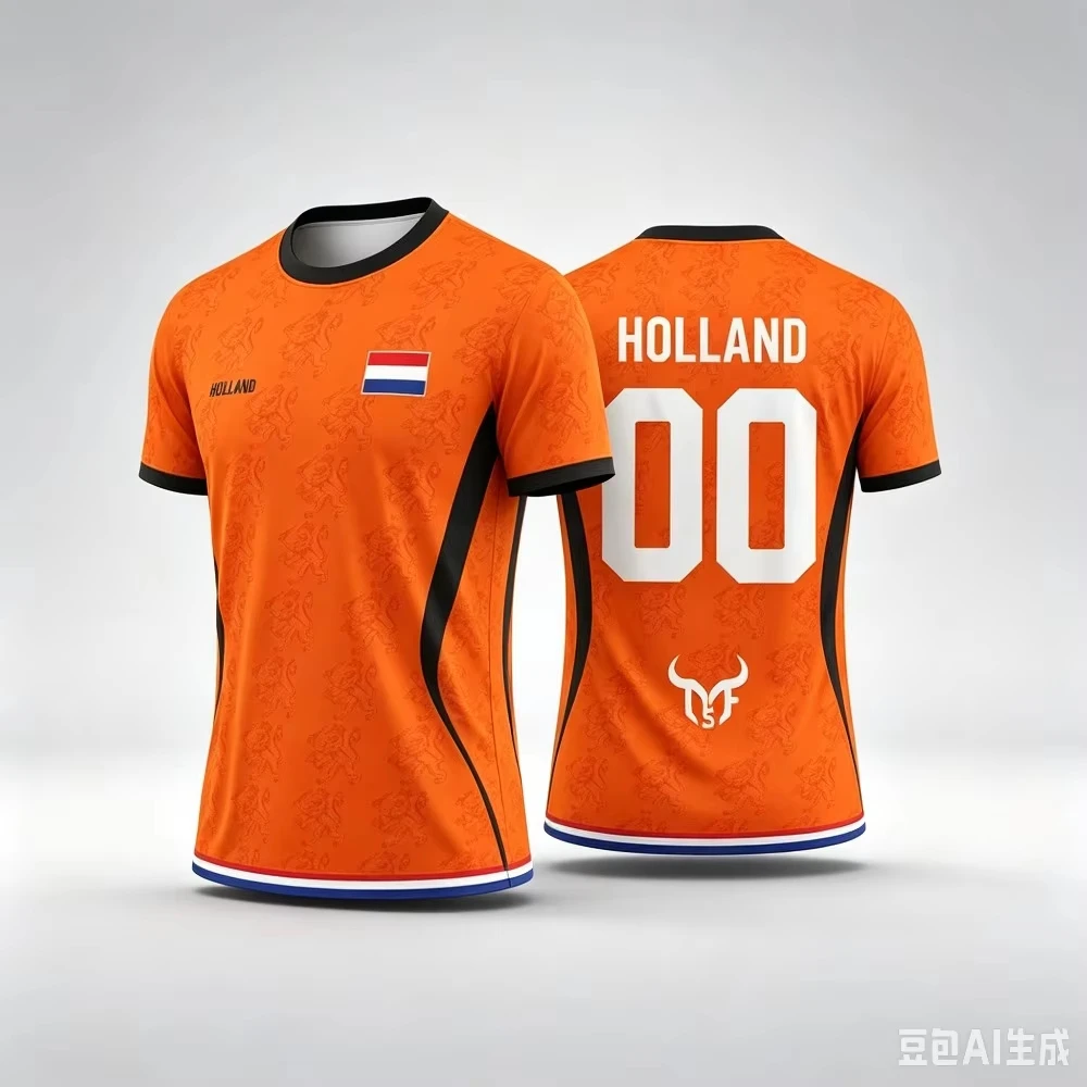 Summer Netherlands Soccer Football Jersey T-shirt Tops Casual Women's Short Sleeve Breathable Fashion Tee Shirt Y2k Men's Top view 4