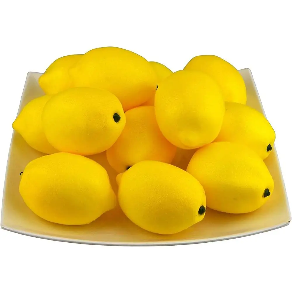 6/10PCS Christmas Kitchen Lifelike Wedding Simulation Fake Fruit Decoration Artificial Lemon