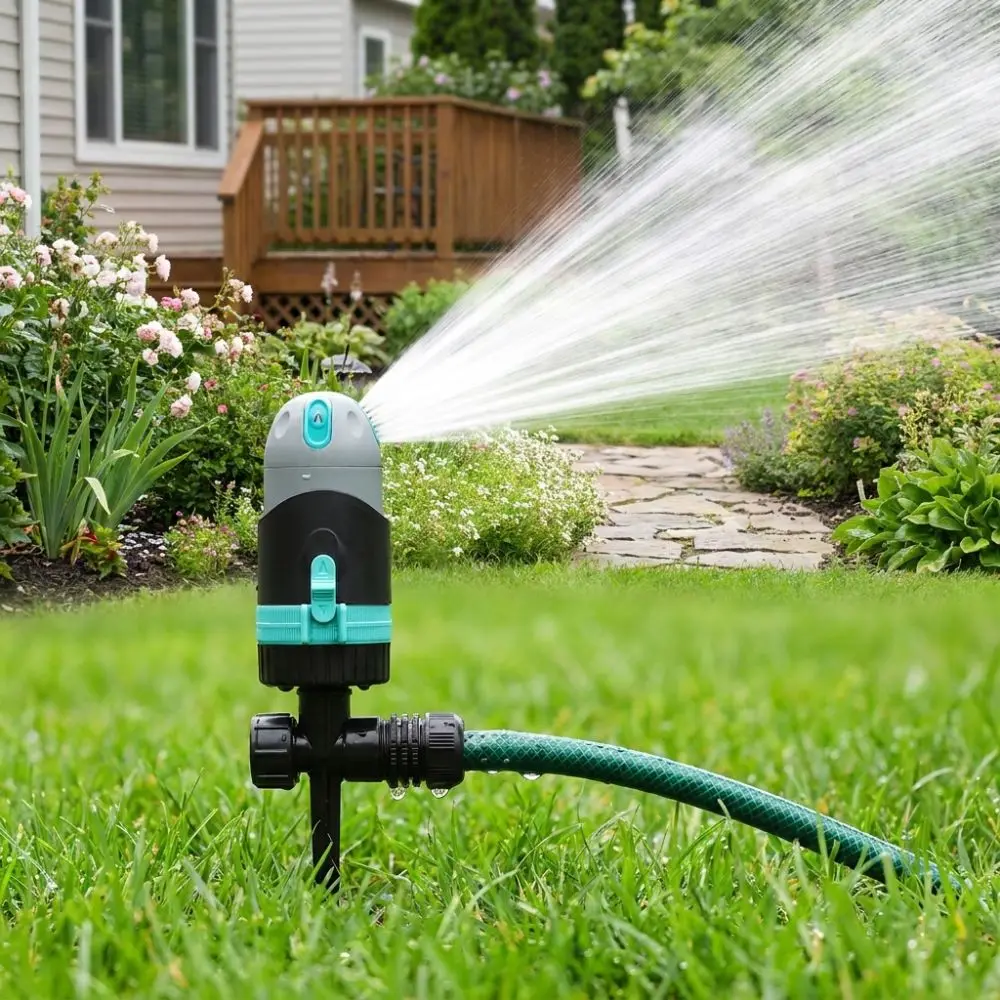Adjustable 360 Degree Rotating Sprinkler Ground Insert Type Leak-proof Garden Irrigation Sprinkler Water Saving Plastic Nozzle