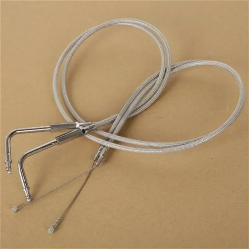 ملحقات ملحقات الدراجة النارية 43-1/2 "كابل خانق من الفولاذ المقاوم للصدأ لدراجة Harley Road King FLH/T/ST 1996-2010 2009