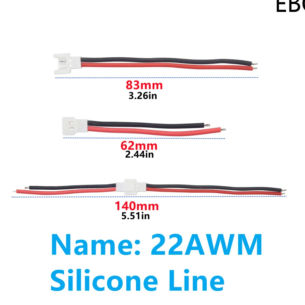 5 pairs * EBOYU XH 2.54 مللي متر 2 دبابيس 22AWG الذكور والإناث موصل مع 62-83 مللي متر الأحمر الأسود سلك كابل ل RC الطائرة بدون طيار قارب سيارة اللعب