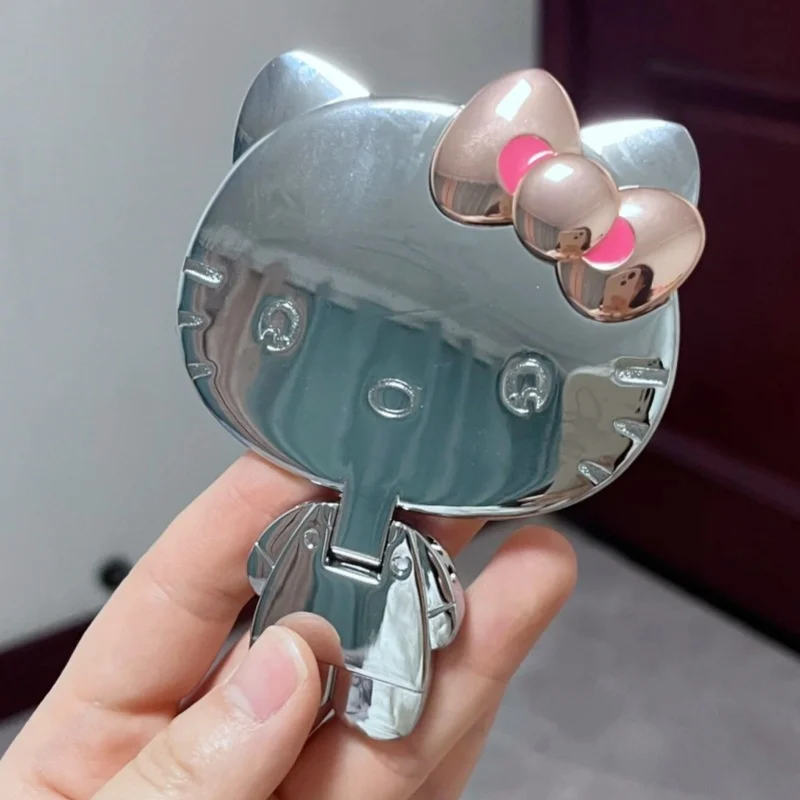 

New Hello Kitty Shiny Sticking Diamond Makeup Mirror Cartoon Cute Toy Lovely Mini Mirror Comb Combination Portable Girl Toy Gift