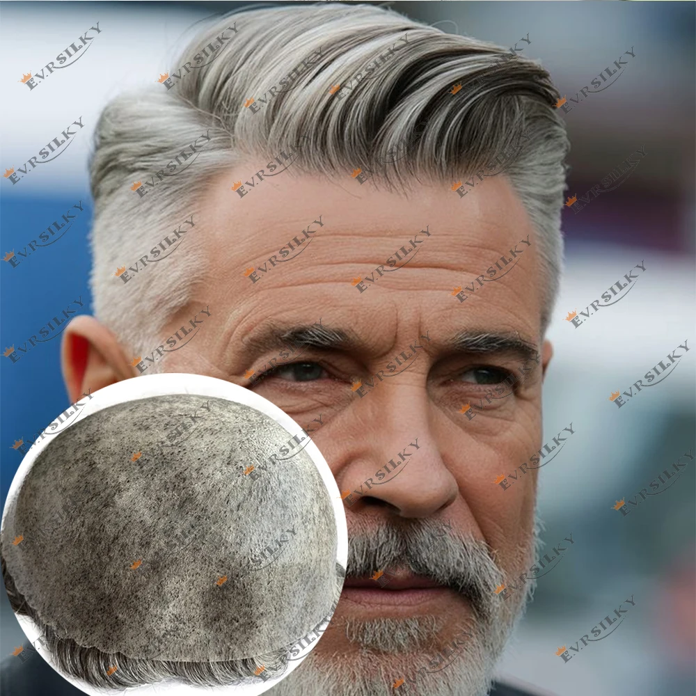 

100% Human Hair Toupee Thin 0.1mm Skin Injection PU Black Brown Blonde #2 #4 European Durable Wavy Patch for Bald Male Hairloss