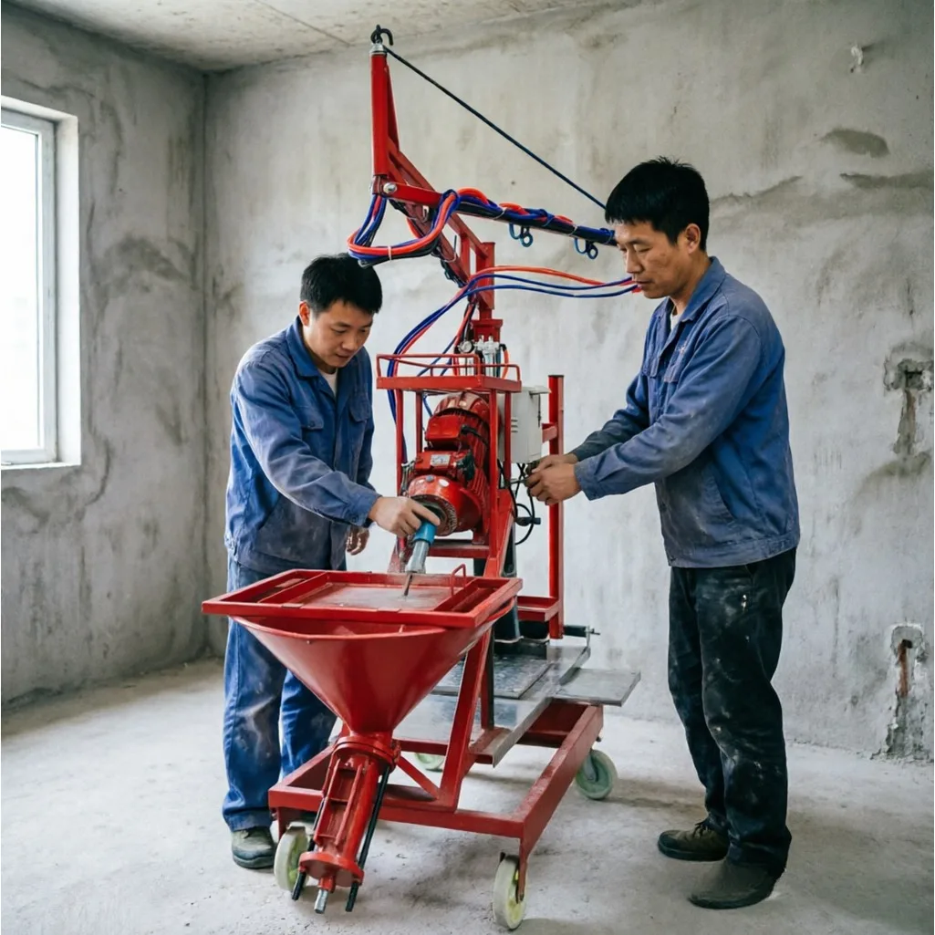New Pneumatic Mobile GFRC Mortar Spraying Pump For Building Facade Stable Spraying Thickness Outdoor Wall Decoration Equipment