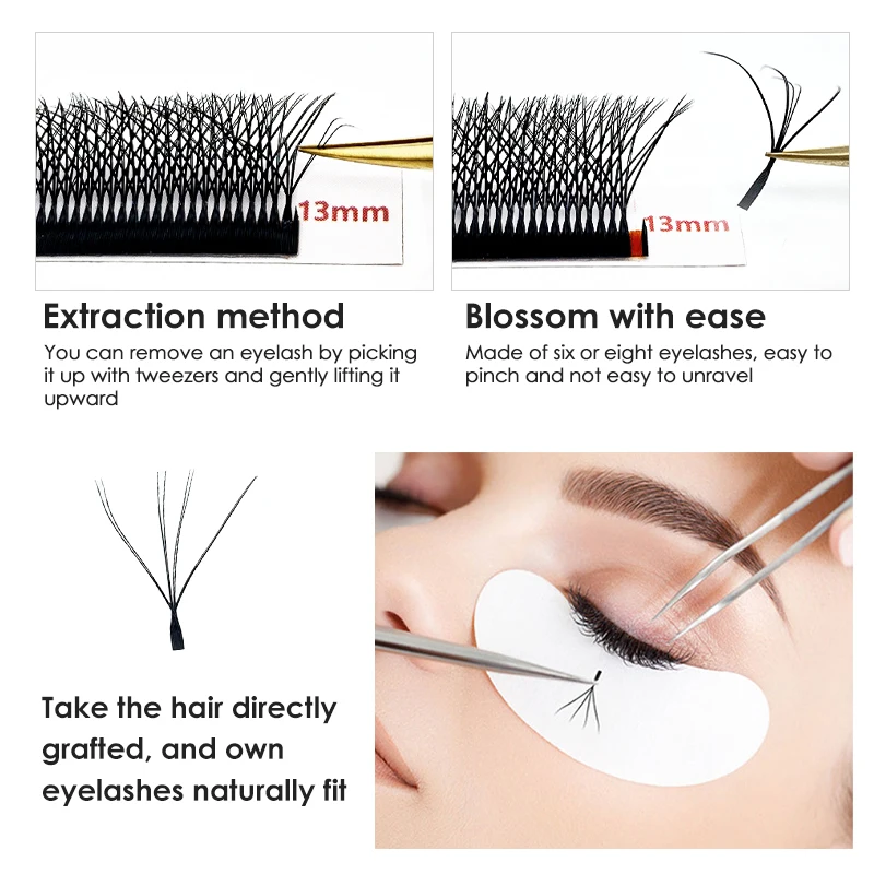 NATUHANA 3D 4D 5D 6D W Shaped Eyelash Extension C D L LU Curl Premade Fans W Style Lashes Faux Volume Lashes  makeup Tools