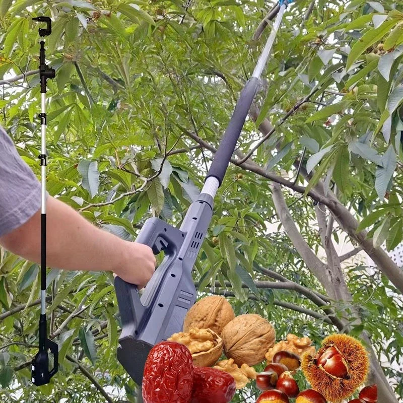 Telescopic electric fruit shaker nut picking and beating machine