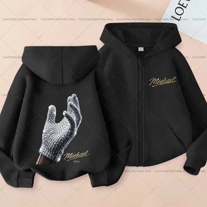 Kinder Freizeitjacke Herbstkleidung King of Pop MJ Mode Hoodie Jacke für Jungen Mädchen Kinder Michael Jackson Reißverschluss Kapuzenpullover – Detail 11