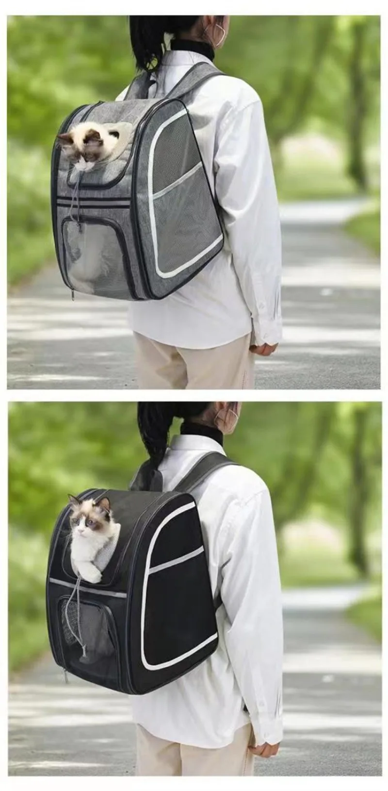 

Reinforced Version Cat Bag for Going Out Portable Breathable Backpack for Cats Foldable Large Capacity Small Dog Bag Cats Travel