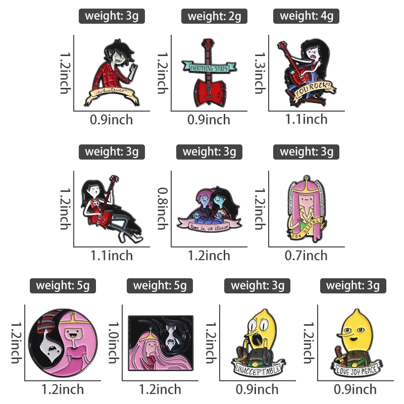 Adventure Time Cartoon Animation TV Collection Enamel Pins Cute Anime Figure Lapel Badge Jewelry Gift for Children Fans Present