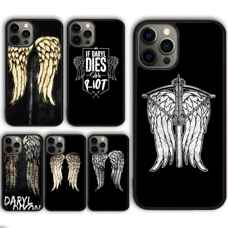 The Walking Dead Daryl Dixon Wings Crossbow Phone Case for iPhone 16 15 SE2020 13 14 11 12 Pro Max 6 7 8 Plus coque fundas