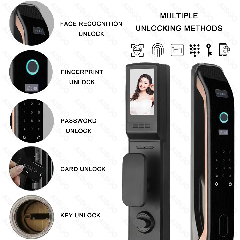 Factory Direct Face Recognition Lock WIFI APP digital door lock Cerradura Inteligente card password key Fingerprint Smart Lock