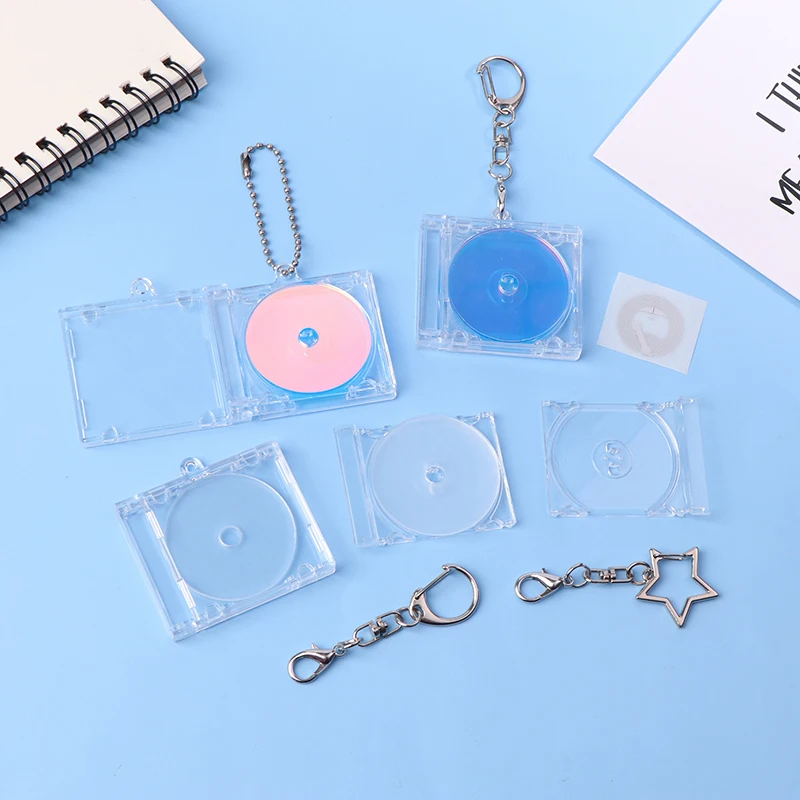 1set Mini NFC Functional CD Disc Case Key Chain Peripheral Commemorative Album Key Holder For DIY Backpack Pendant