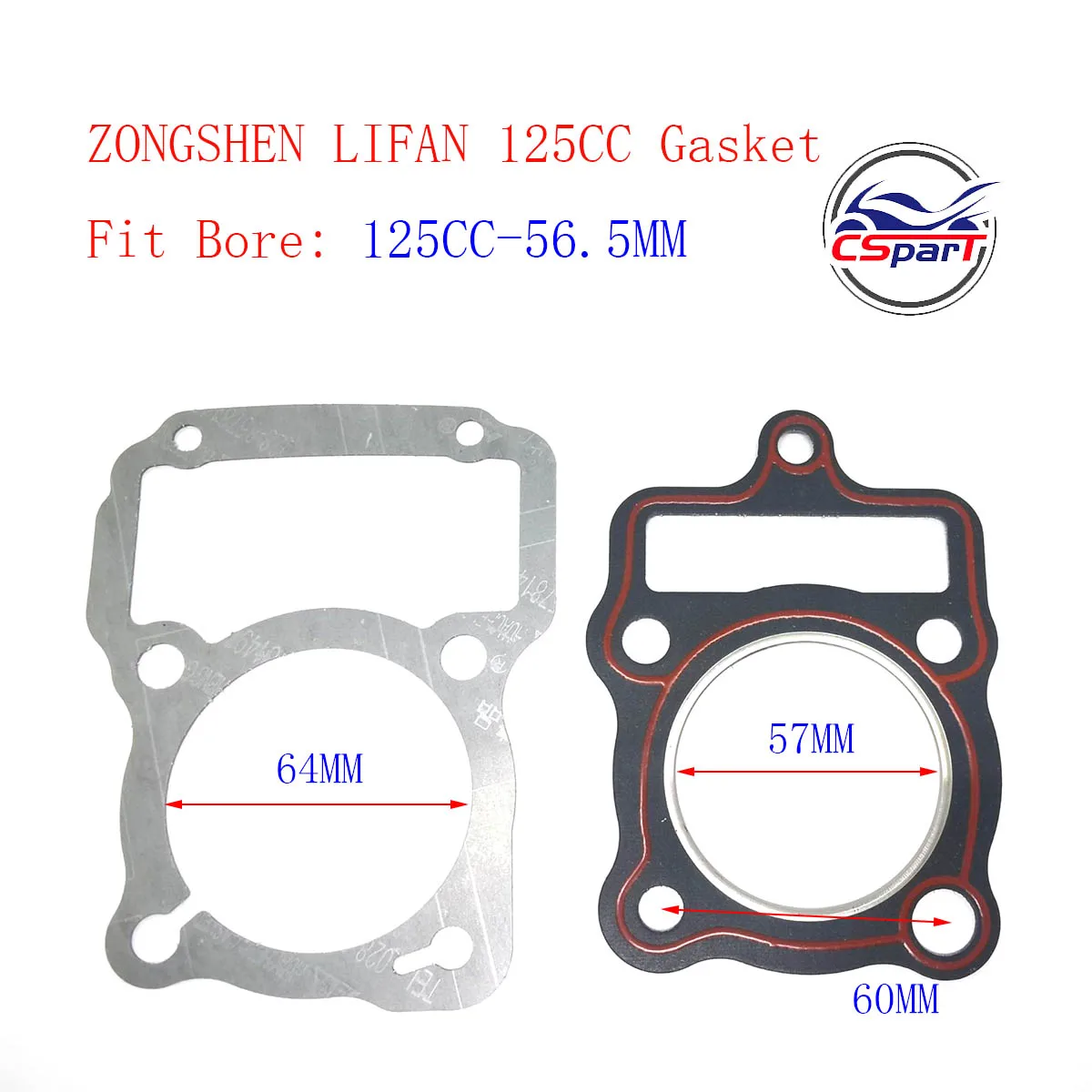 125CC XL125 CG125 56.5mm 15mm Piston Rings Kit For Honda Lifan ZongShen  JX125 ATV Dirt bike Buggy Motorcycle Parts