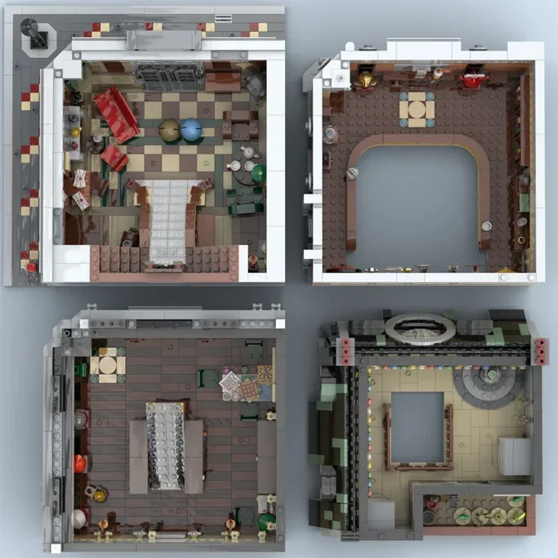 Moc blocos de construção modular vista rua a terra sagrada tijolos técnicos diy montagem brinquedos construção para crianças presentes do feriado