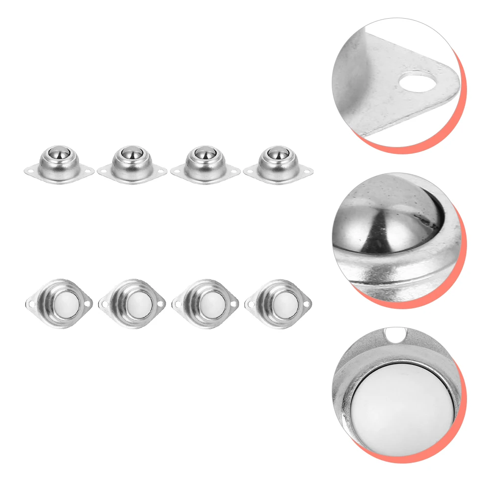 

8pcs Universal Ball Caster Transfer Balls Wheels Nylon Roller Carbon Steel Castor High Hardness Smooth Surface Material