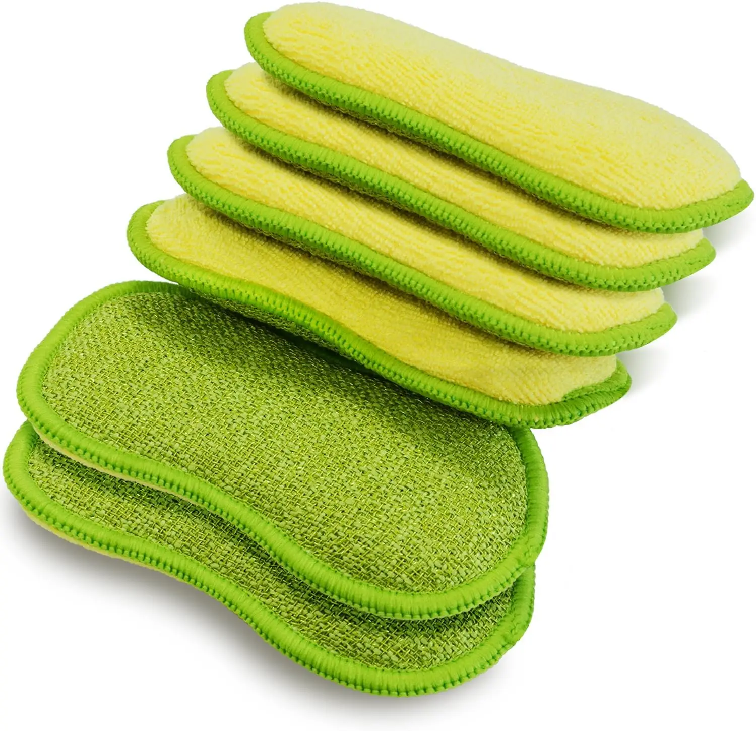 

Multi-Purpose Scrub Sponges for Kitchen Non-Scratch Microfiber Sponge Along with Heavy Duty Scouring Power - Effortless Cleaning