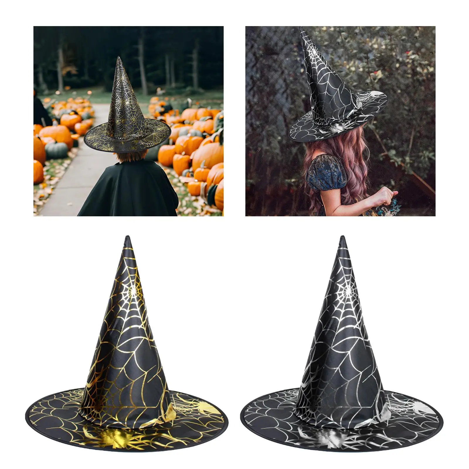 Casquette légère unisexe pour enfants, chapeau de sorcier, accessoire de costume d'Halloween