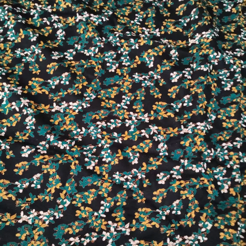 30cm Fashion Floral Print Stretch Knit Jersey Fabric for Women's Dresses Shirts DIY Sewing Seasonal Fragments Design