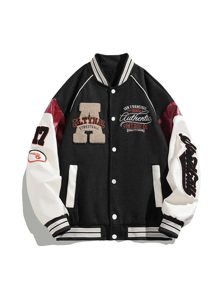 Gyaimxfu Veste bomber pour homme - Veste de baseball vintage avec boutons - Veste de survêtement Y2K Fashion Aestethic des années 90 - Pour adolescent, garçon, printemps, automne, mi-saison