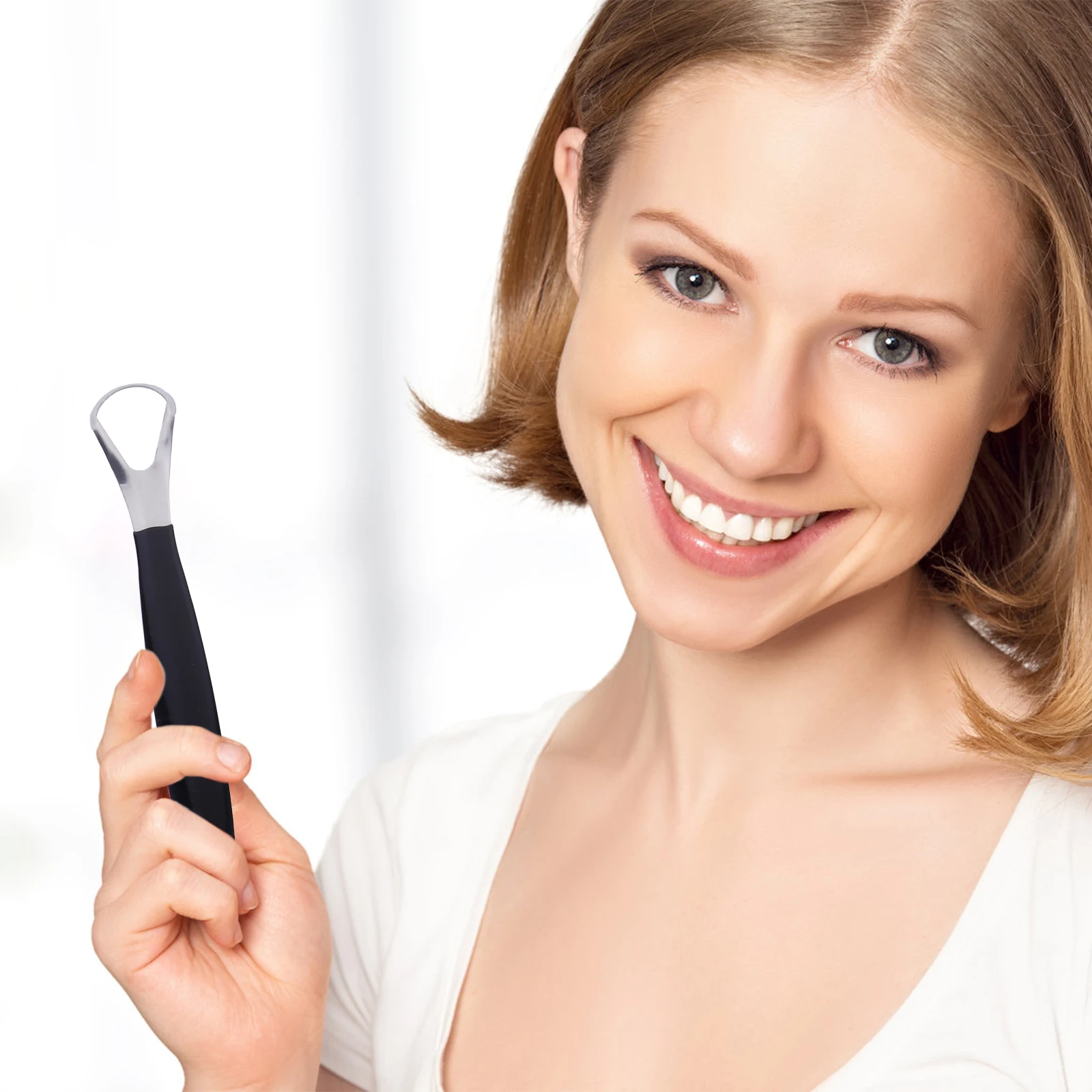 

4Pcs Tongue Cleaner Stainless Steel Oral Device Effective Residue Removal Prevents Oral Diseases Tongue Cleaner