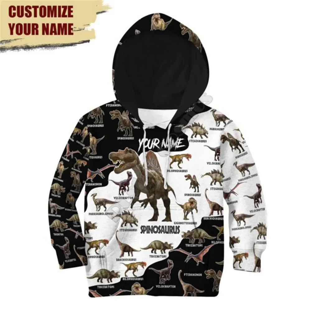 

Dinosaur Customize Your Name 3d printed Hoodies suit tshirt zipper Pullover Kids Suit Funny Sweatshirt Tracksuit 01