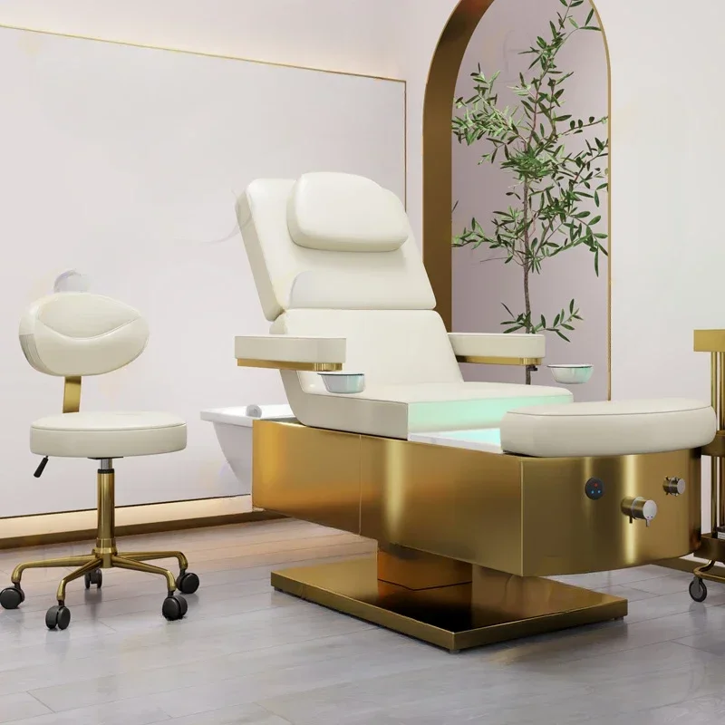 Head, foot, facial eyelash spa beauty salon bed, hair washing electric table bed