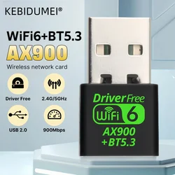 AX900 WiFi6 USB Adapter Bluetooth 5.3 Dual Band 5G 2.4G 2in1 Wifi 6 Mini USB Dongle Wireless Network Receiver Free Driver