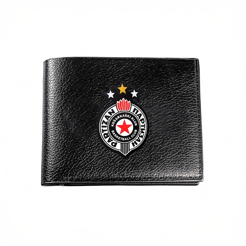 Partizan Basketball Club Emblem Wallet Fashion Business Casual Design With Star And Crown Detailing For Men