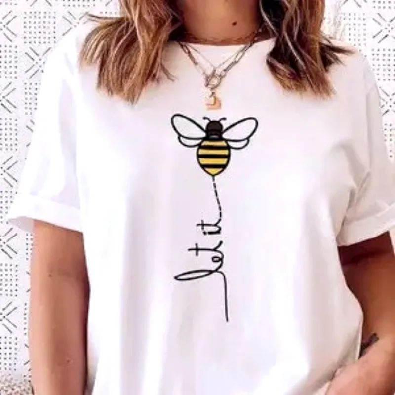 Save The Bees Shirt Beekeeper Gift Wildflower Shirt Bee Lover Shirt Nature Lover Tee Let It Bee Harajuku Short Sleeve Casual Top