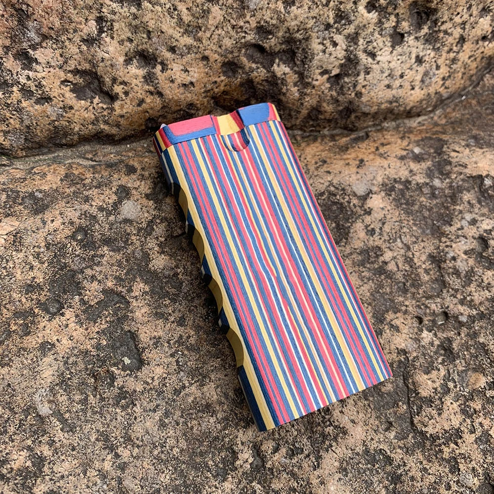 صندوق سجائر أنبوب التبغ الخشبي مع فلتر سيراميك تصميم مرسومة يدويًا خطاف تنظيف وصندوق هدايا للبالغين 10.3 × 4.6 سم #2