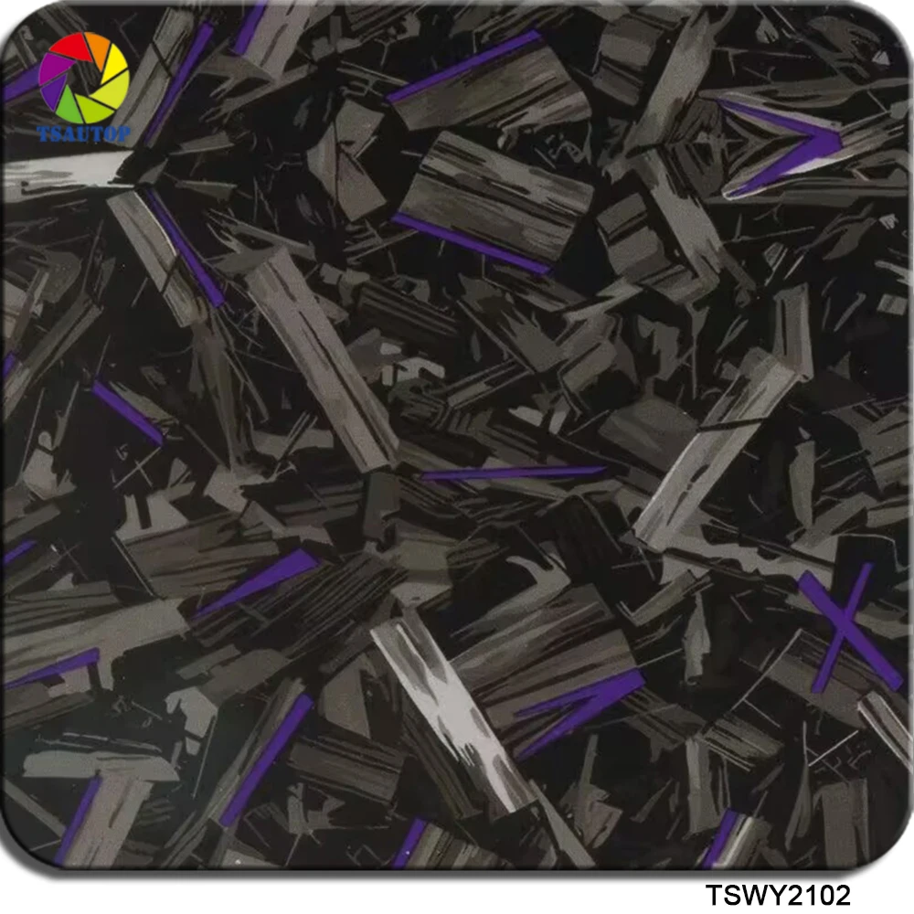 TSAUTOP 0.5*2m/10m Forge Carbon Fiber Water Transfer Printing Hydrographics Film
