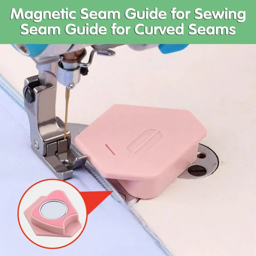 1 Pc/2 Pcs Magnetic Seam Guide Sewing Machine Seam Ruler Polygonal Seam Guide with Scale Strong Magnetic Gauge Sewing Ruler