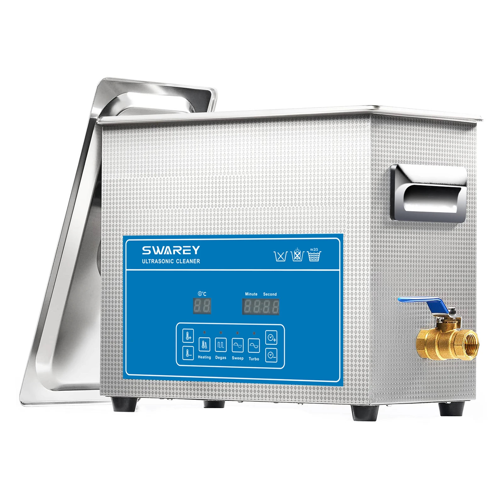 Image of SWAREY 6,5 l Ultraschallreiniger, Timer, Uhr, Schmuck, Münzen, Reinigungsmaschine mit Korb