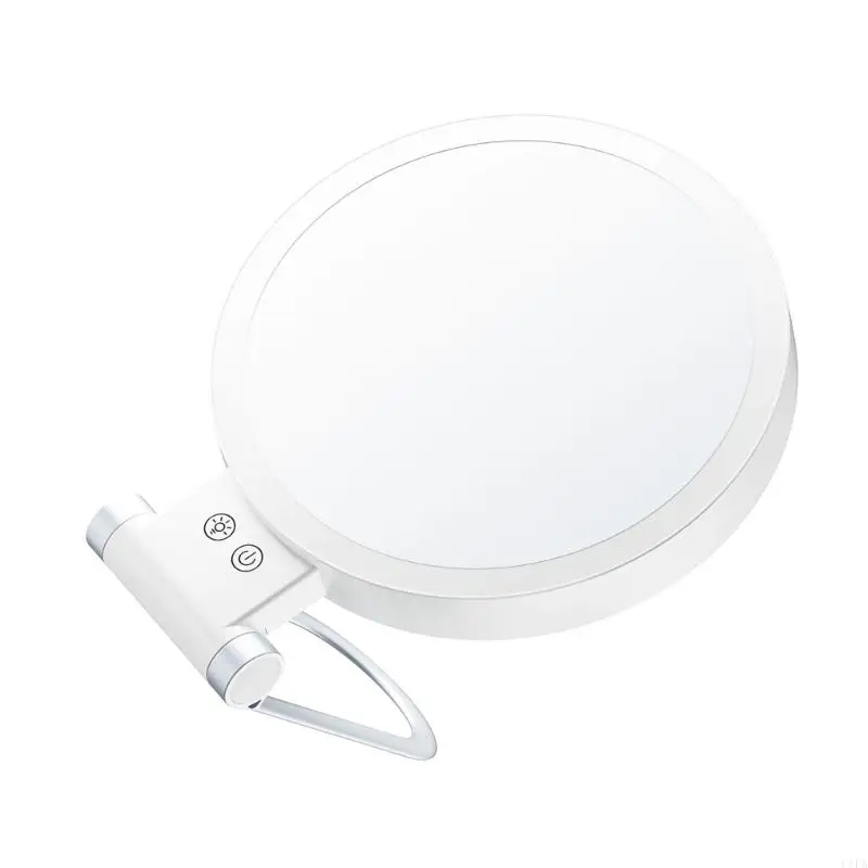 Double Side Rechargeable Cosmetic Mirror with Magnification and Touch Control LED Lighting for Various Makeup Needs