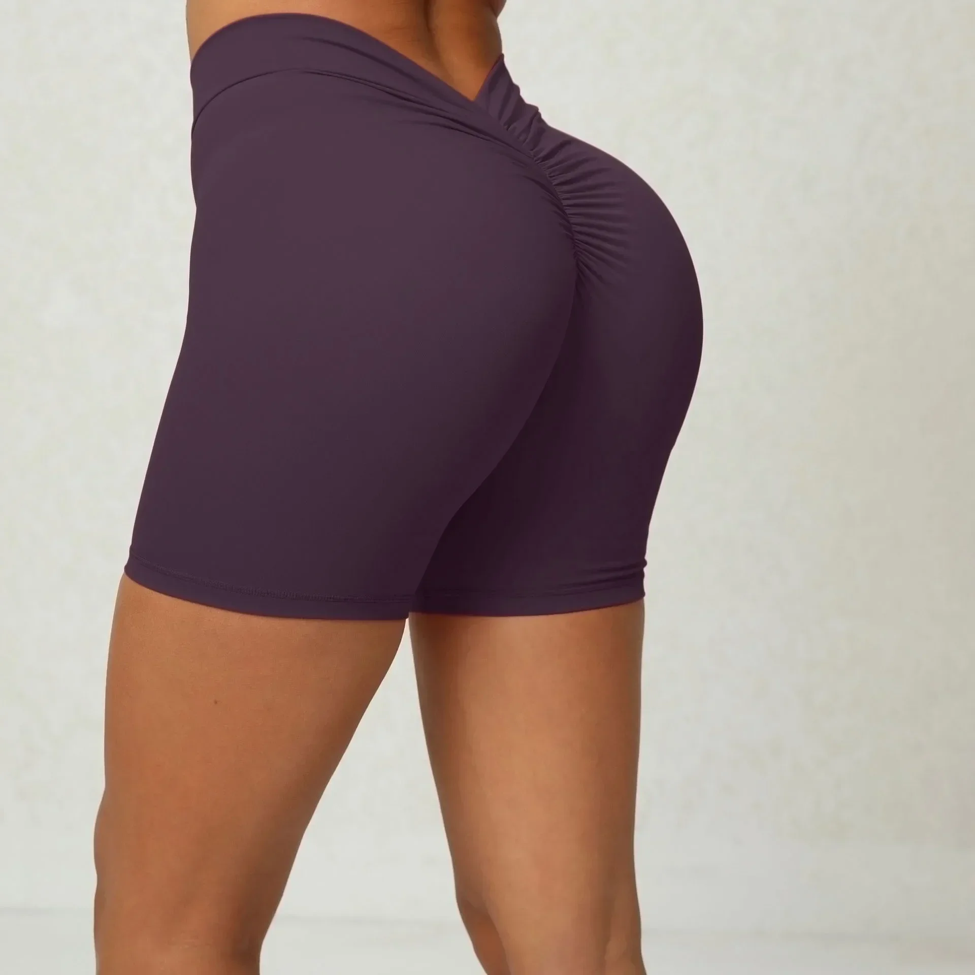 Sexy V High Waist Scrunch Gym Workout Shorts Raises Butt Women Running Fitness Short Tights Push-up Yoga Short Leggings Pants