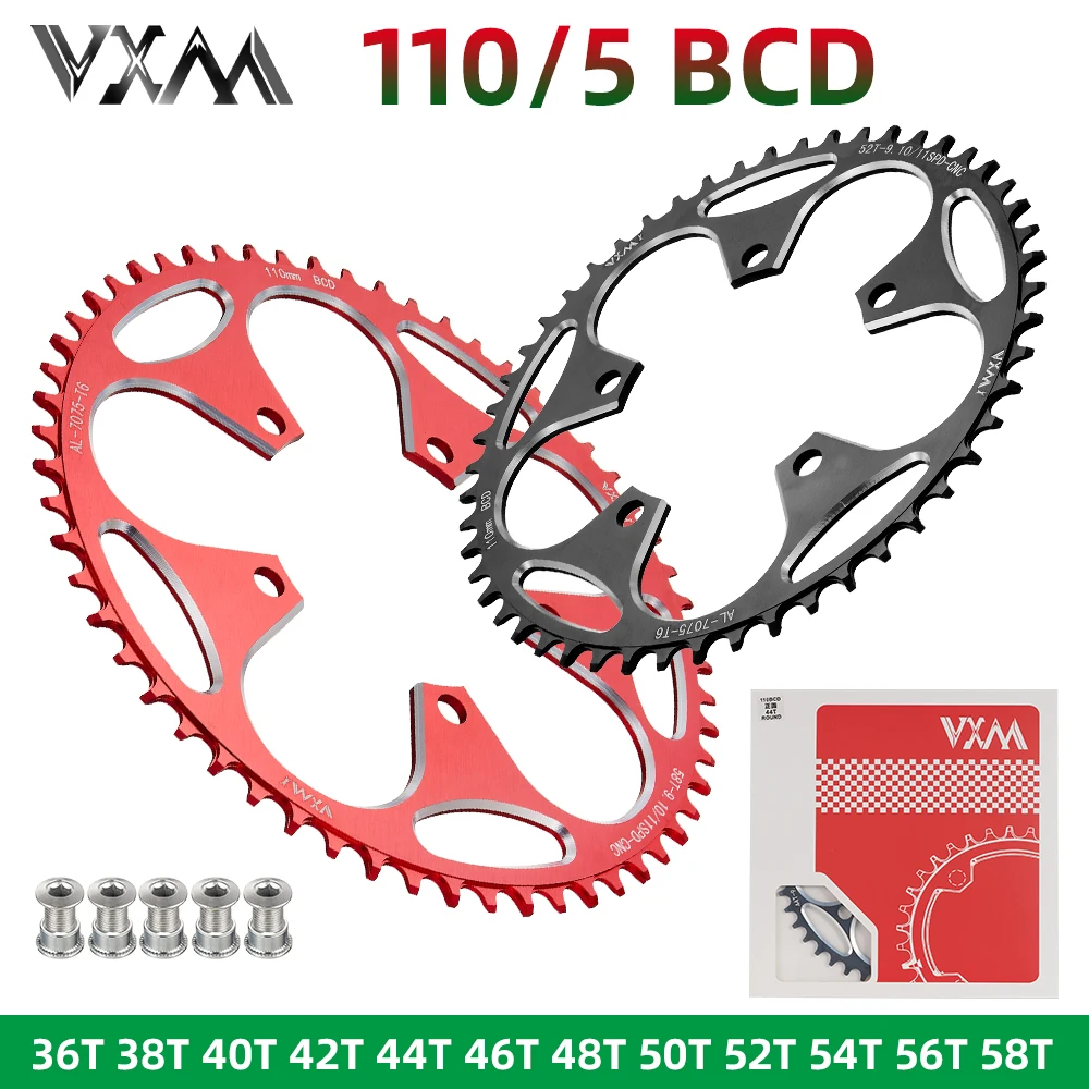 

VXM 110/5 BCD 110BCD Road Bike Narrow Wide Chainring 36T-58T Chainwheel Bicycle Crank Accessories For Shimano Sram 52T 50T 48T