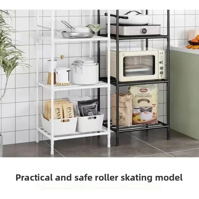 Multifunktionaler, bodenstehender Rollwagen-Aufbewahrungsständer, Mikrowellenhalter für Küche & Bad, platzsparend für kleine Räume – Detail 11