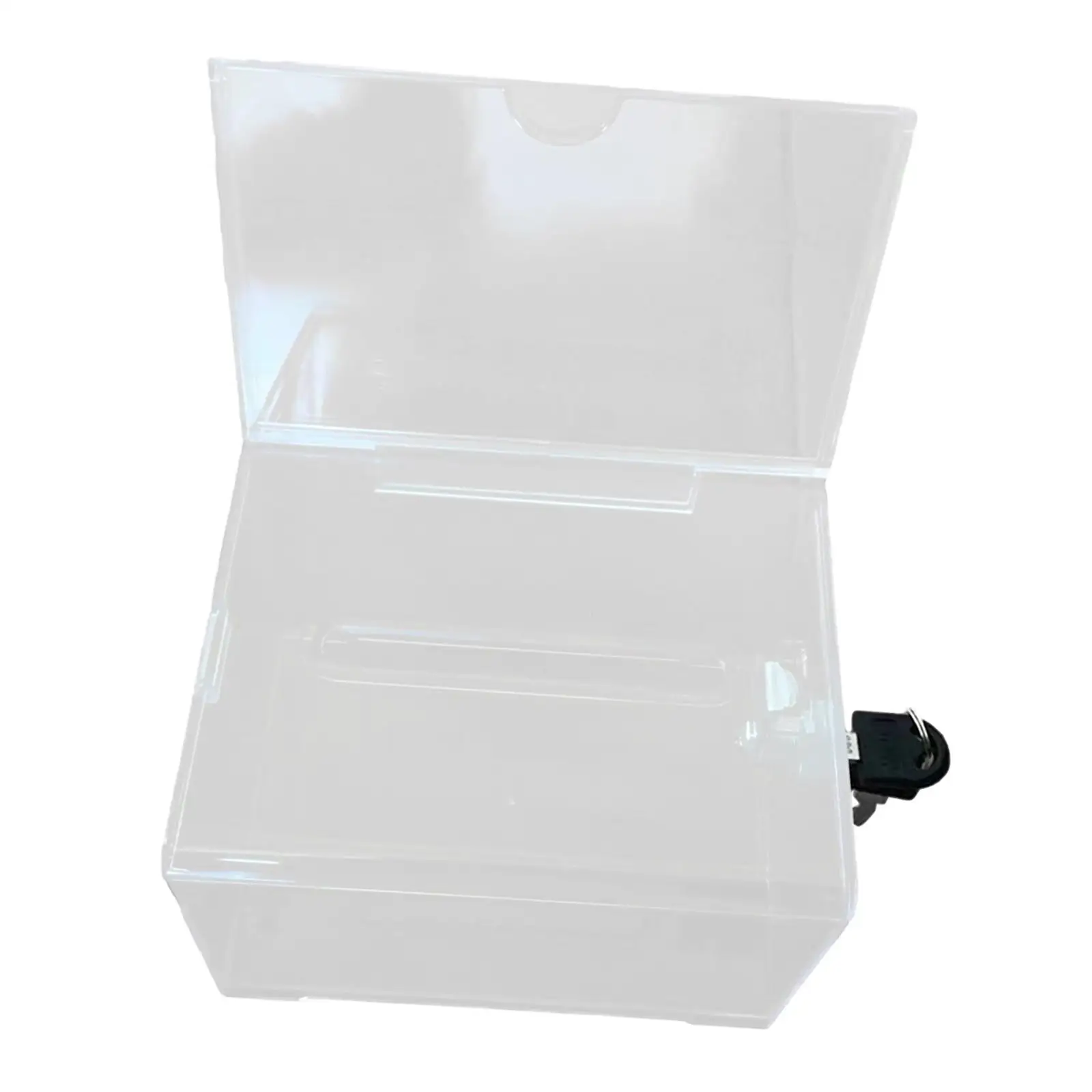 Clear Donation Box Lockable Ticket Container Raffle Ticket Box Acrylic Donation Box for Fundraising Voting Tabletop Reception